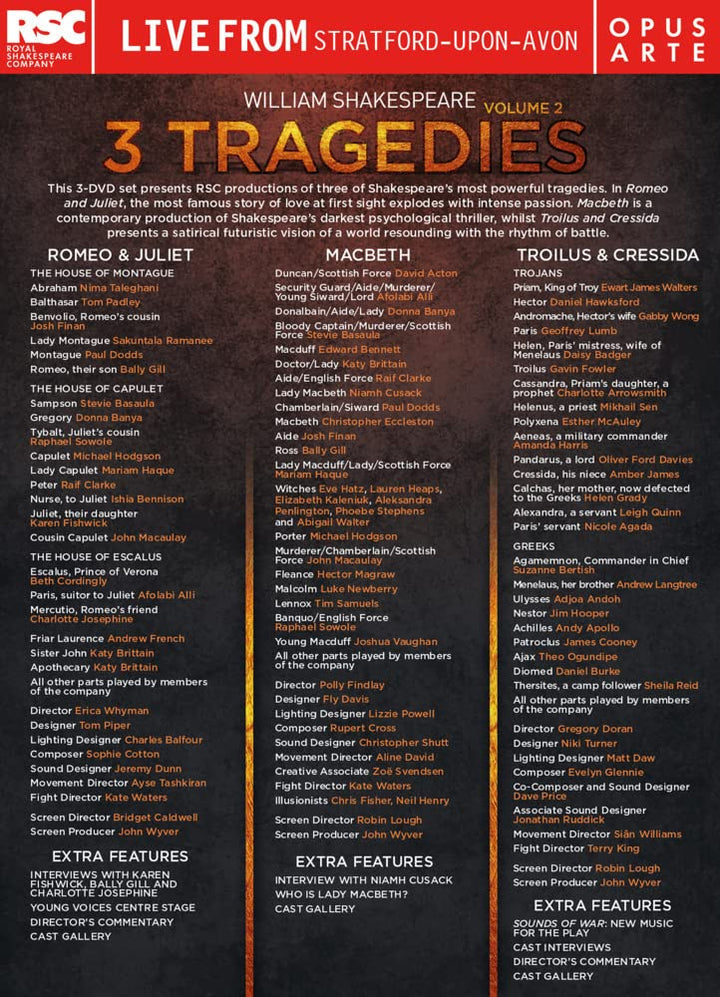 William Shakespeare: 3 Tragedies, Volume 2 [Royal Shakespeare Company, Christopher Eccleston; Niamh