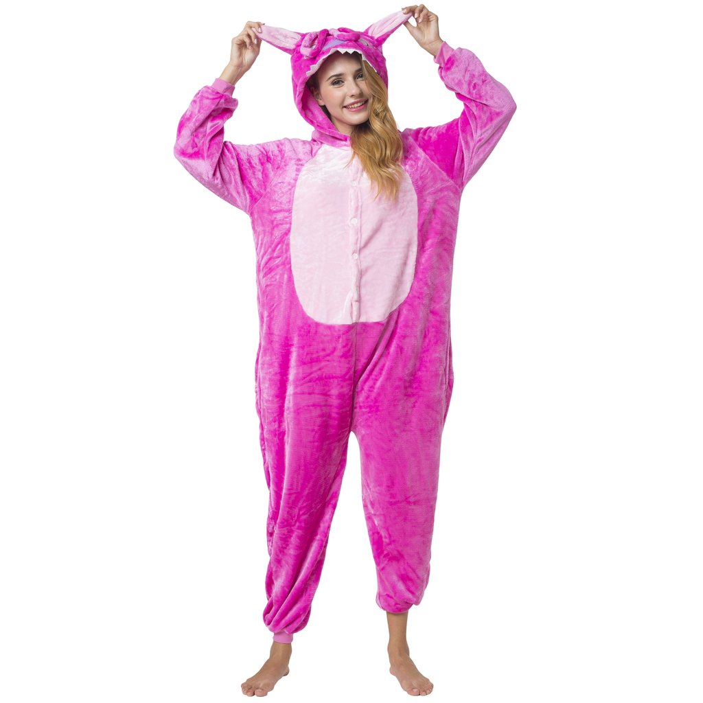 Katara Plüsch Kostüme/Onesies für Erwachsene, (Herren, Damen, Unisex) S Rosa Stich, S Rosa Stich