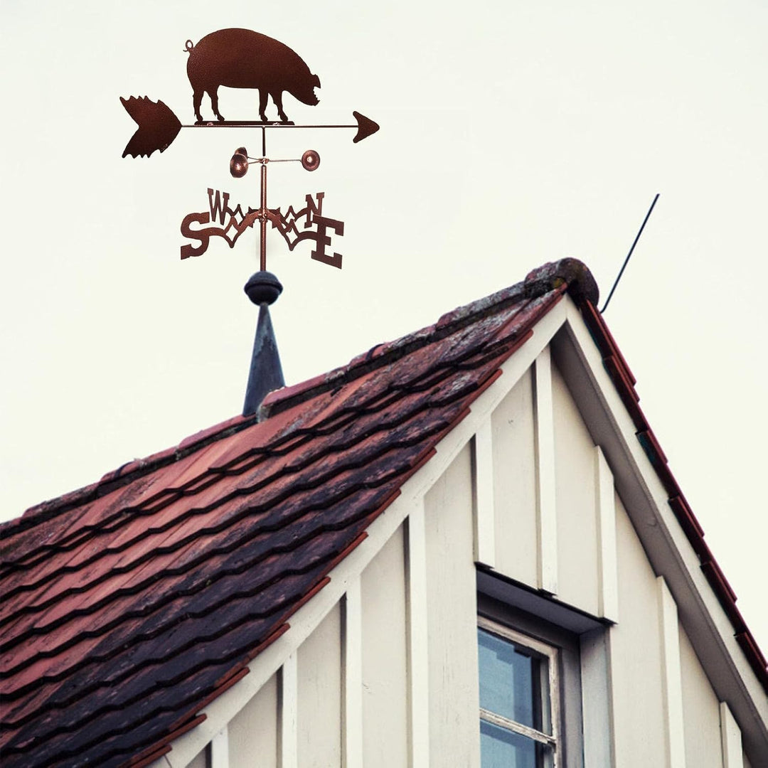 Edelstahl Metall Wetterfahnen, Schwein, Pferd Retro Bauernhof Szene Gartenflor Wetterfahnen, dekorat