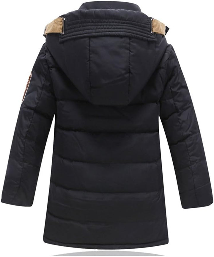 Jungen Winterjacke mit Kapuze Jacken Blouson Kinder Kapuzenparka Warm Blouson Wintermantel 120-130 S