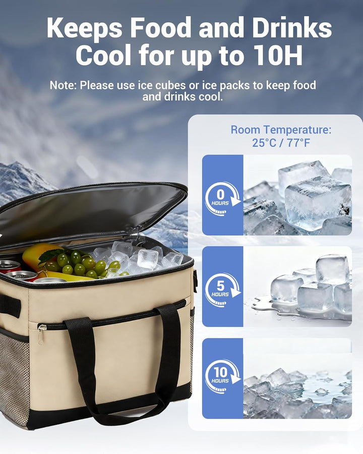 KONO Kühltasche 20L, Grosse Isolierte Lunchtasche Faltbar, Tragbare Thermotasche mit Verstellbarem S