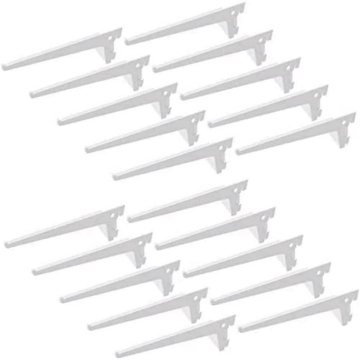 Emuca Regalträger für Holz-/Glasregal, für Profil mit Durchlass 50 mm, 400 mm, Stahl, Weiss, 20 Stüc