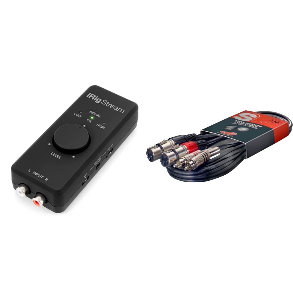 IK Multimedia iRig Stream & Stagg STC3CMXF S Serie Audiokabel Twinkabel - 2x Chinch Männlich - 2x XL