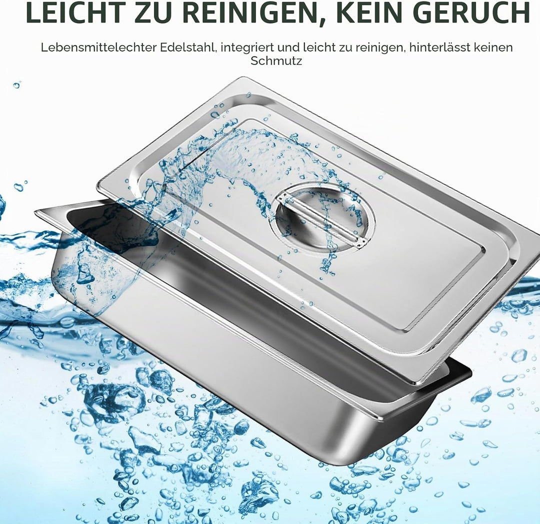 Panier-Set Aus Edelstahl, 3 Stück Hotelpfannen, Panierschalen Set 3-Teilig, Dampftischpfannen, Pfann