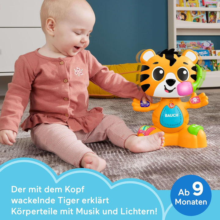 Fisher-Price Lernspielzeug für Babys und Kleinkinder, Beat Bande Lern & Tanz Tiger Justin mit Geräus