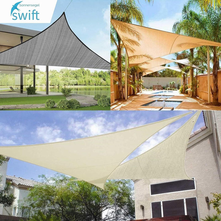 swift Sonnensegel Wasserdicht Dreieckig 3x3x3 Meter UV Schutz Polyester Wasserabweisend Dreieck 3x3x