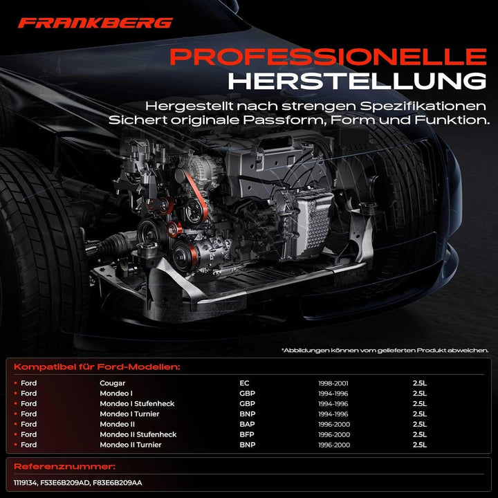 Frankberg Riemenspanner Keilrippenriemen Spannrolle für Cougar EC Mondeo I GBP BNP Mondeo II BAP BFP