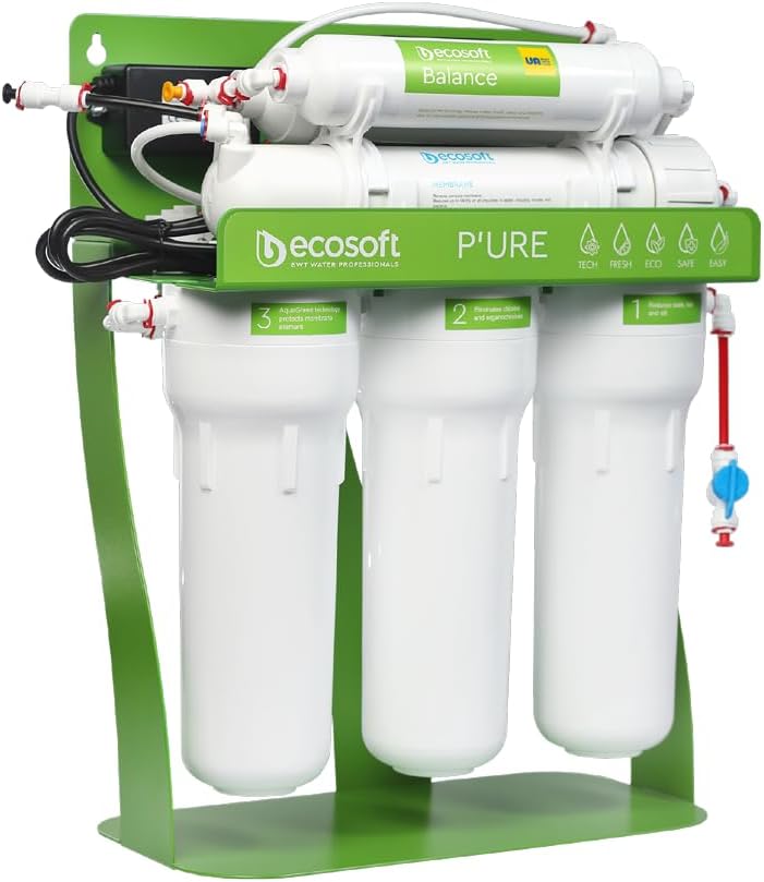 Umkehrosmoseanlage Pure Balance, Wasserfilter mit Mineralisierung, Untertisch Anschluss Trinkwasserf