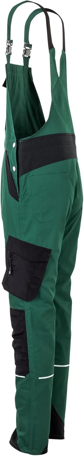 Planam Herren Norit Latzhose Work Utility Pants 24 grün/schwarz, 24 gr&#xFC;n/schwarz