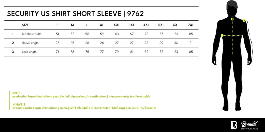 Brandit Herren Security Us Shirt Short Klassisches Hemd 7XL Schwarz - Kurzarm, 7XL Schwarz - Kurzarm