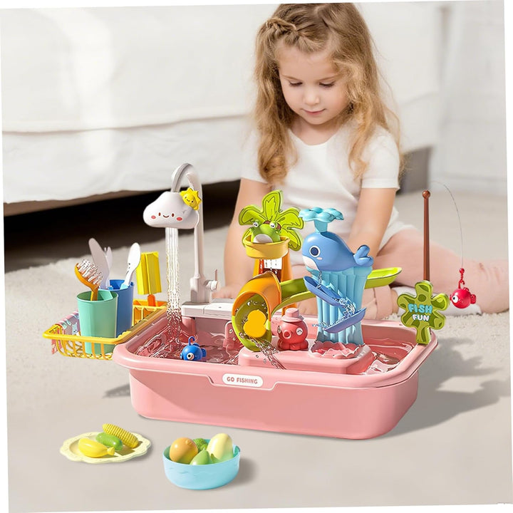 Kinder-Wassertisch, abnehmbares elektrisches Spielbecken mit fliessendem Wasser, pädagogisches Spiel