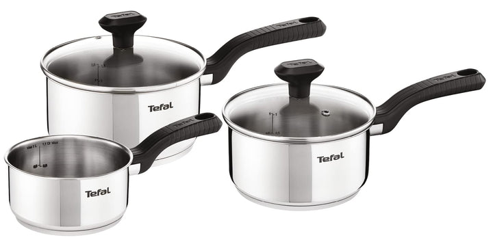Tefal 3 Piece Comfort Max Stainless Steel Cookware Pan Set 3 piezas, 3 piezas