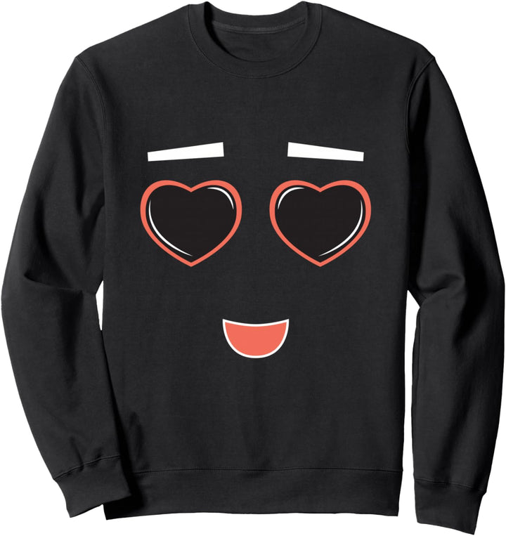 Gesicht Lustig Herz-Augen Verliebt Outfit Geschenk Freund-in Sweatshirt