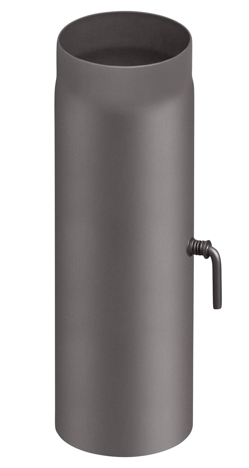 Rauchrohr Ø150mm Rohrelement 500mm mit Drosselklappe gussgrau Rauchrohr 500mm mit Drosselklappe Guss