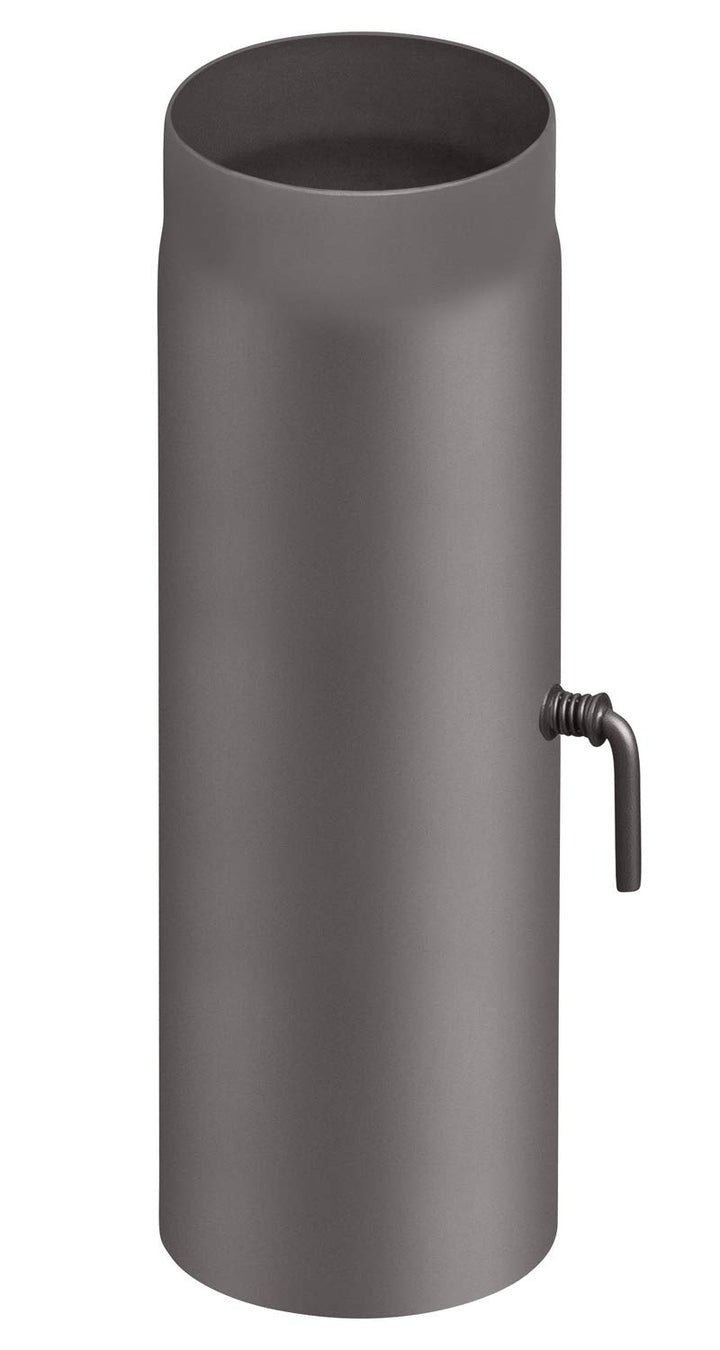 Rauchrohr Ø150mm Rohrelement 500mm mit Drosselklappe gussgrau Rauchrohr 500mm mit Drosselklappe Guss