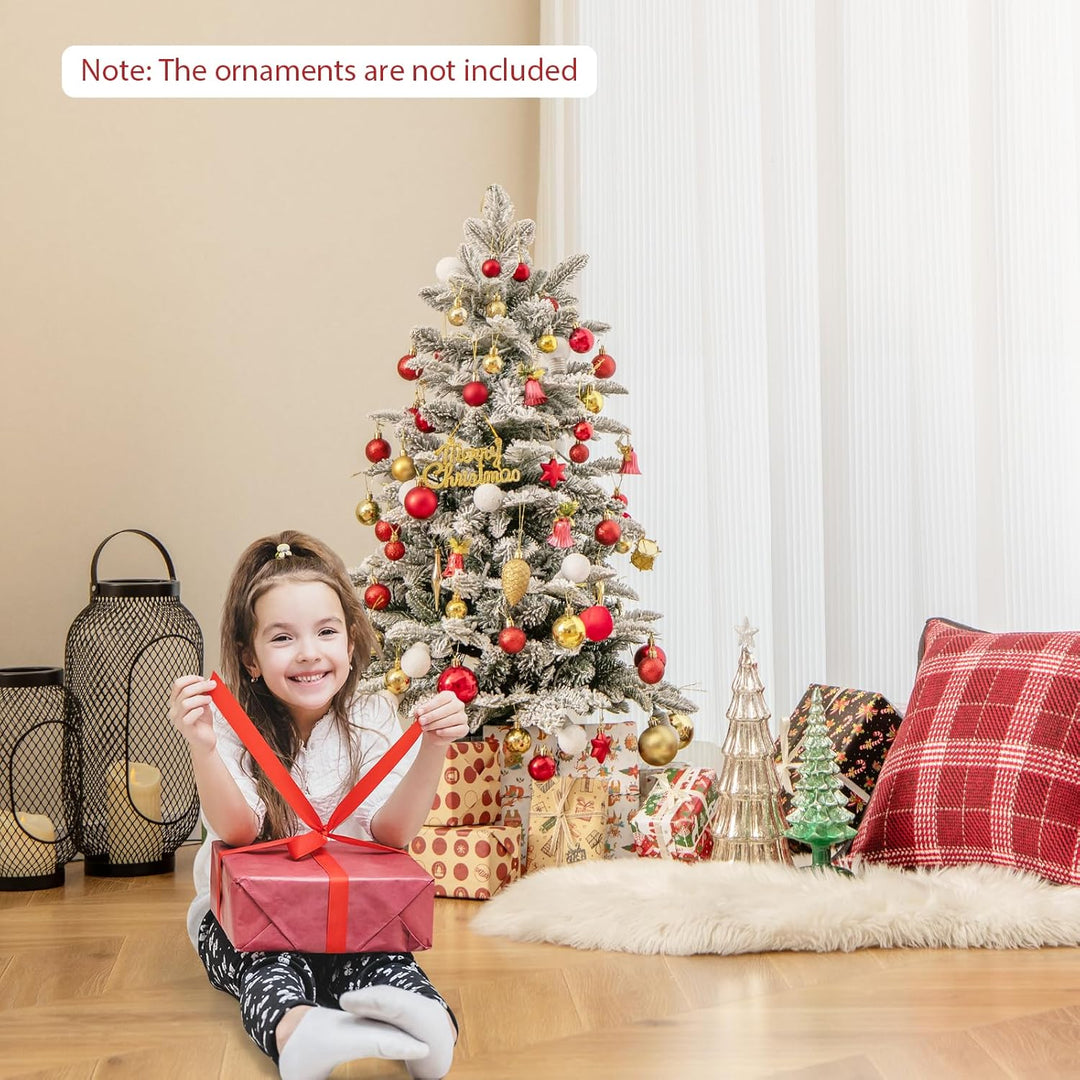KOMFOTTEU 60 cm Künstlicher Weihnachtsbaum Mini, Christbaum mit LED & 148 Zweige, Kleiner Tannenbaum