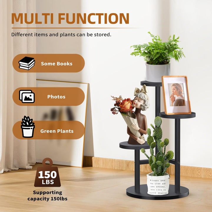 Pflanzenständer, 3 Etagen Blumenständer Innen, Blumenhocker Ecke, Blumentopfständer Metall, Pflanzen