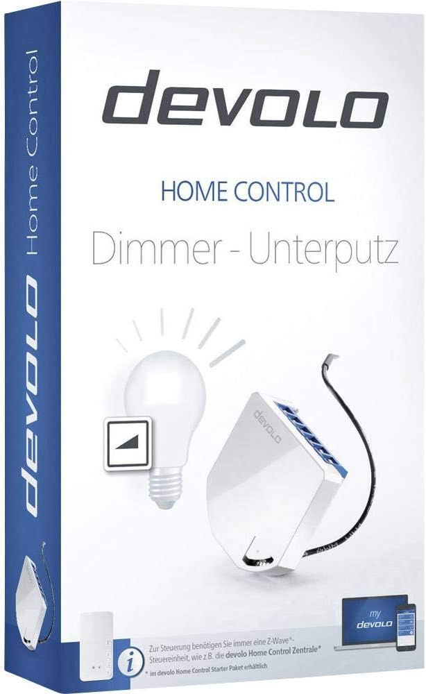 devolo Smart Home, Home Control Dimmer Unterputz, Z-Wave Dimmer Schalter, Lichtschalter Unterputz, H