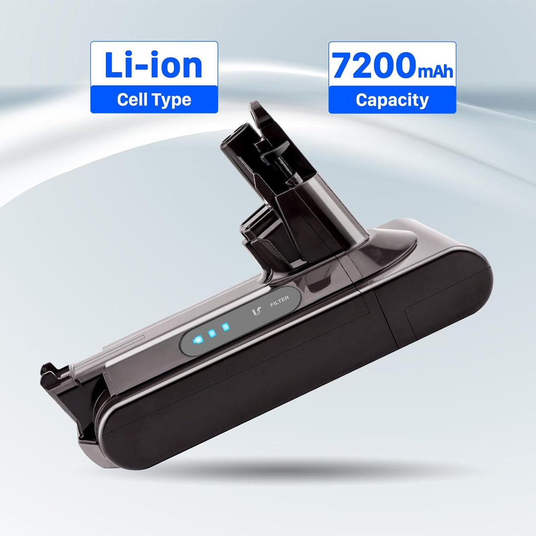 Ersatzakku für Dyson V10, 7200mAh V10 Animal/Absolute/Motorhead SV12 V10 Fluffy Cordless Stick Vaccu