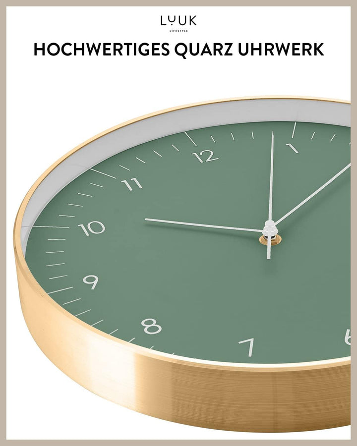 LUUK LIFESTYLE Grosse Wanduhr in nordischem Design, Deko für Küche, Kinderzimmer, Wohnzimmer, Badezi