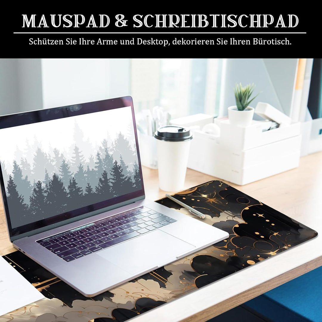 Schreibtischunterlage xl Mauspad Mond 80x30 cm Gross Gaming Mousepad Wolken PC Professionelle Gamer