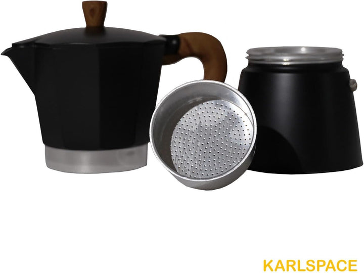 Karlspace Premium-Espressokocher Kaffee Aluminium für 6 Tassen - in verschiedenen Farben - Herdplatt