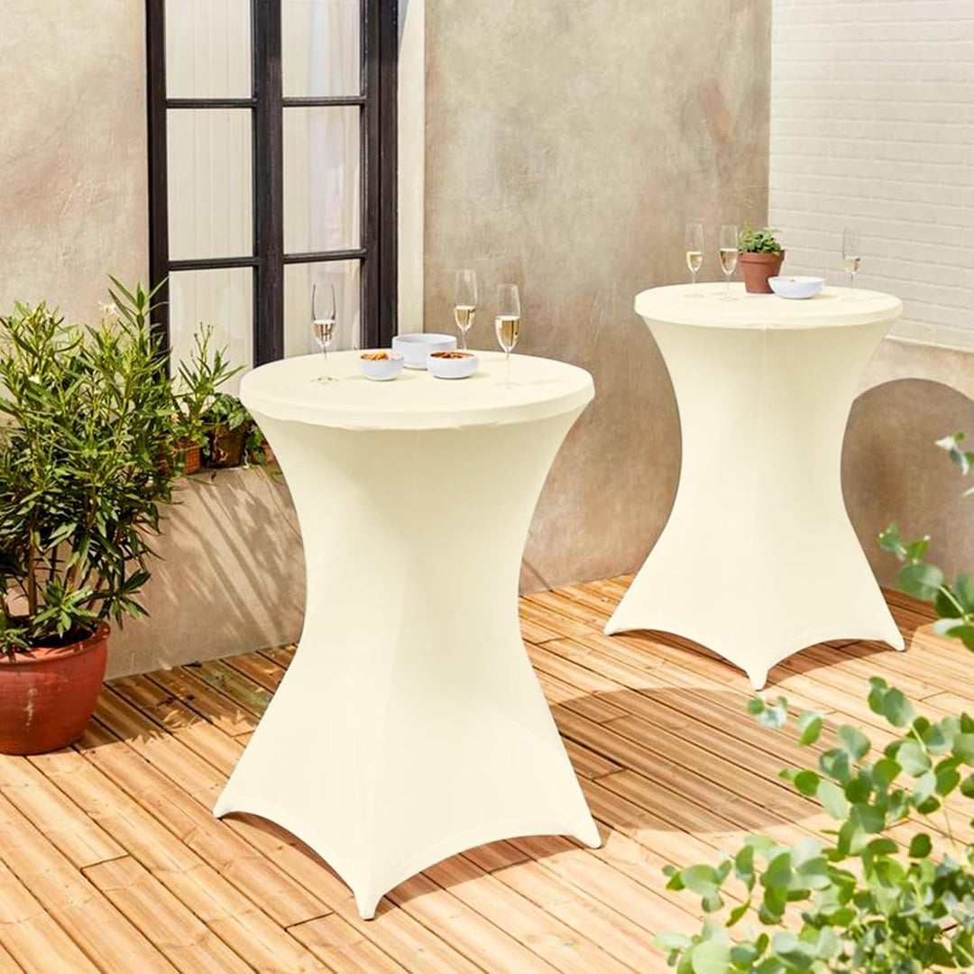 Pesonlook 3er-Set Stretch Stehtisch Husse für Bistrotisch Ø 80-85 cm Elegante,Verstärkung im Fussber