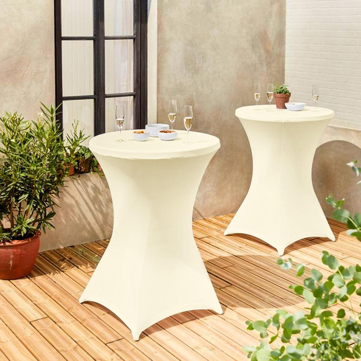 Pesonlook 3er-Set Stretch Stehtisch Husse für Bistrotisch Ø 80-85 cm Elegante,Verstärkung im Fussber