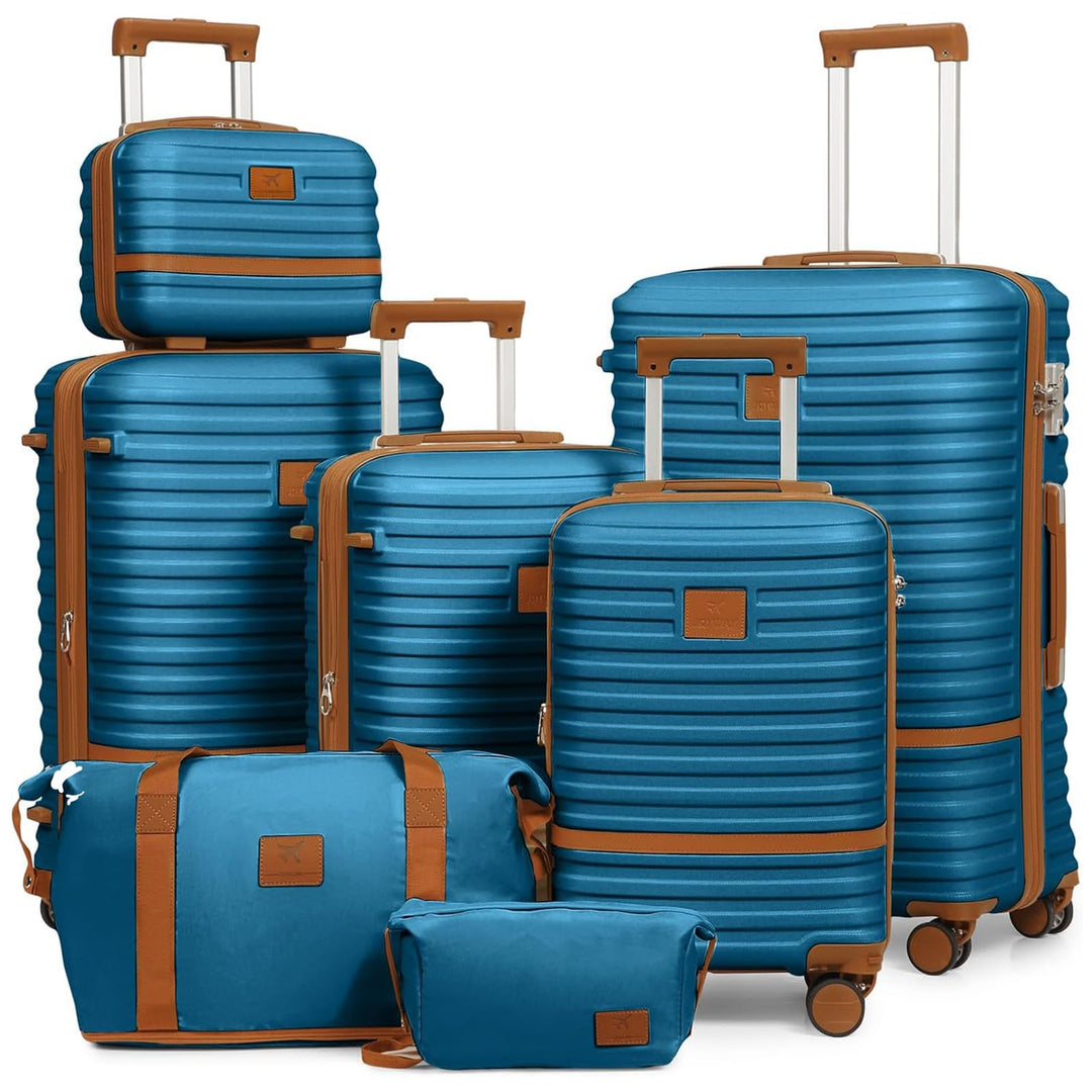 Joyway Kofferset Reisekoffer Set 7tlg Hartschale mit Beautycase Kosmetikkoffe mit 4 Rollen und TSA-S