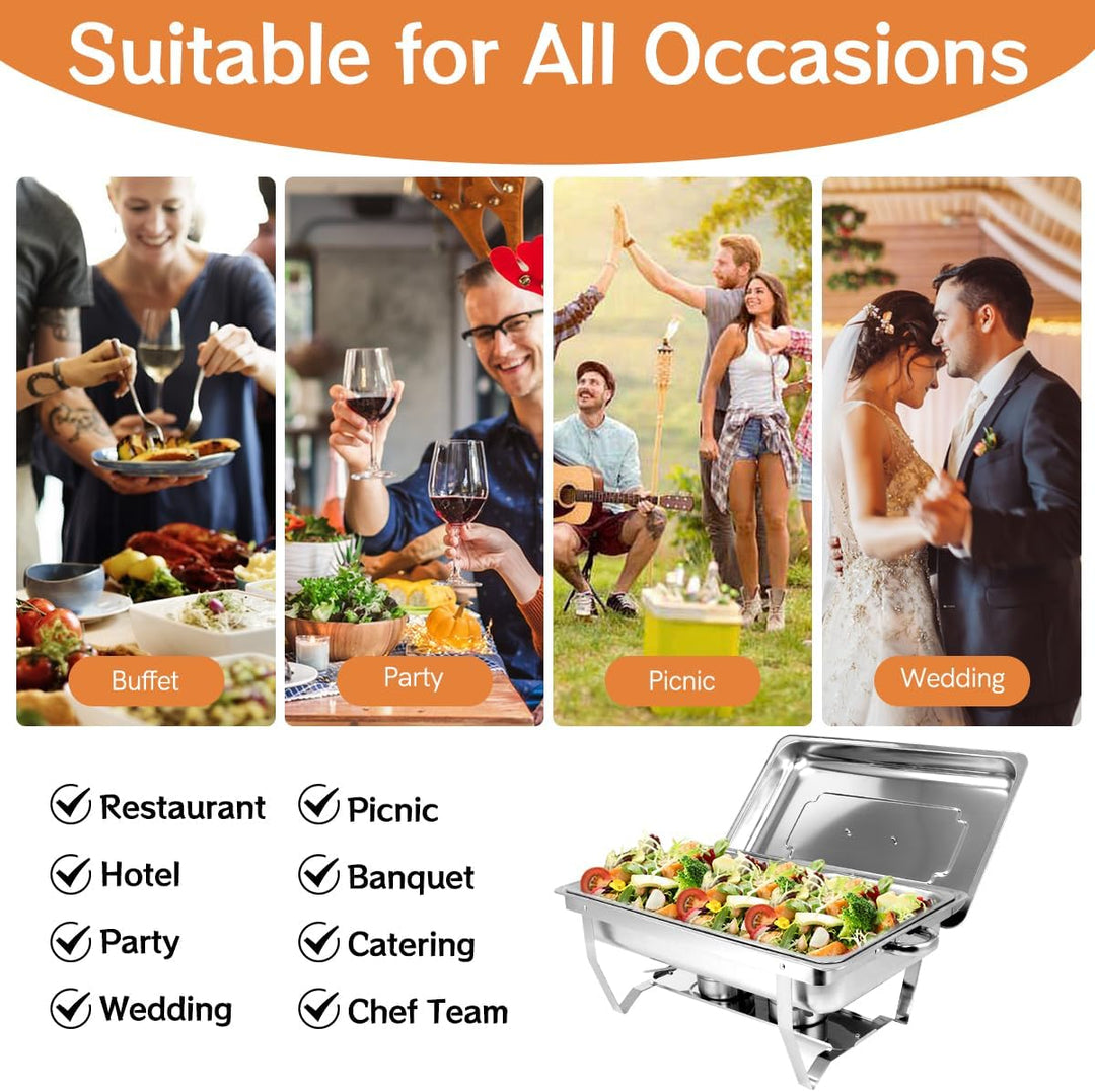 Snowtaros Chafing Dish Set, Wärmebehälter für Speisen, 9L Edelstahl Warmhaltebehälter Essen, Speisen