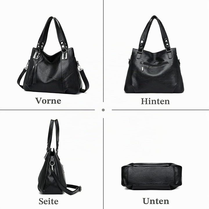 PORRASSO Damen Handtasche Mode Hobo Schultertasche Frauen Umhängetasche Grosse PU Leder Henkeltasche