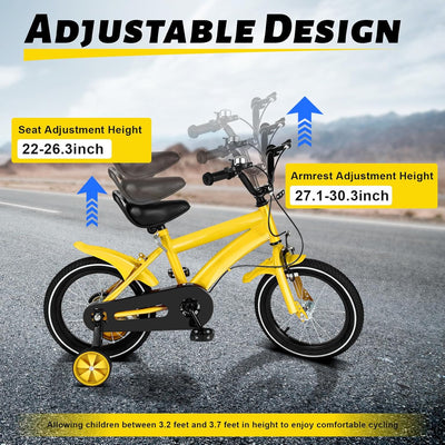 AOAPUMM 14-Zoll-Kinderfahrrad Pedal Fahrrad Kinder Balance Fahrrad mit Stützrädern für Jungen und Mä