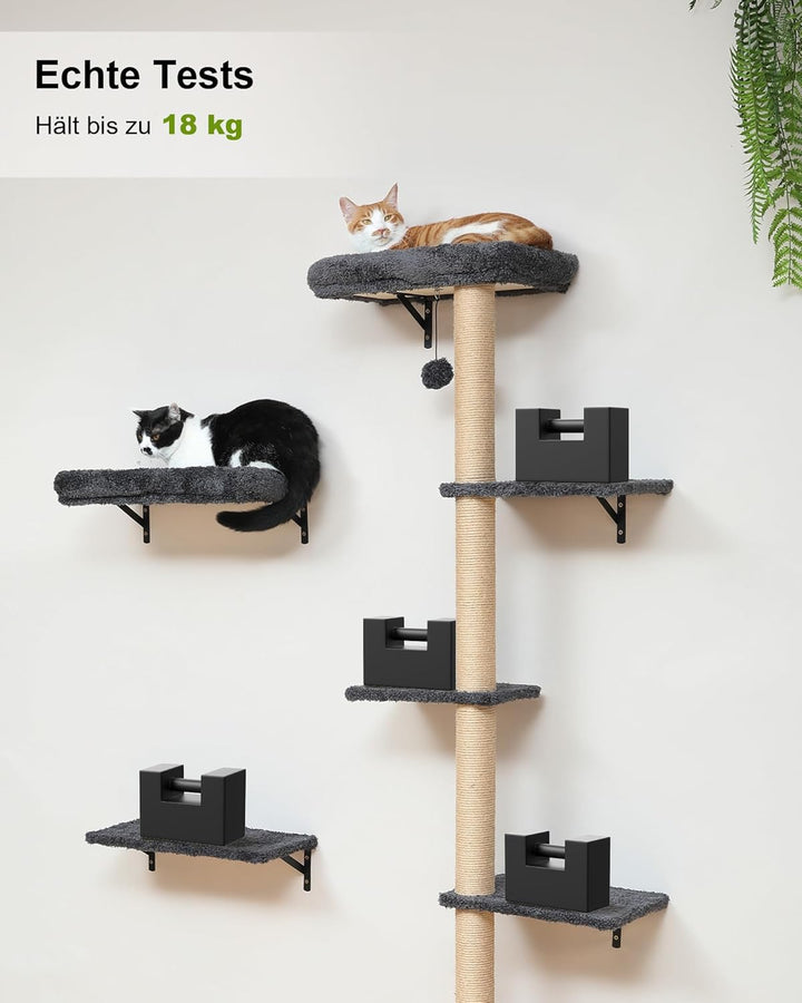 FUKUMARU Kletterwand Katzen-Set, 178 cm hoch, stabiles 3-in-1 Kratzbaum-Set aus mehrschichtigem Mass