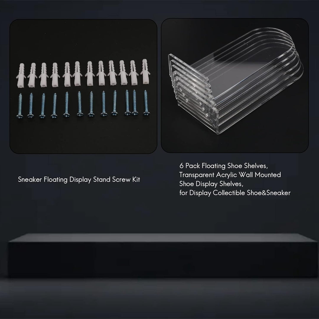 6 Pack Schwimmende Schuh Regale, Transparente Acryl Schuh Regale Montiert EIN der Wand, für die Anze