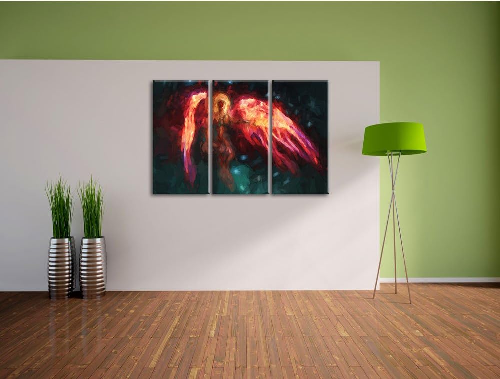 Pixxprint Alien Teufel im Weltraum Kunst als Leinwandbild/Grösse: 3 Teilig (120x80 cm) cm/Wandbild/K