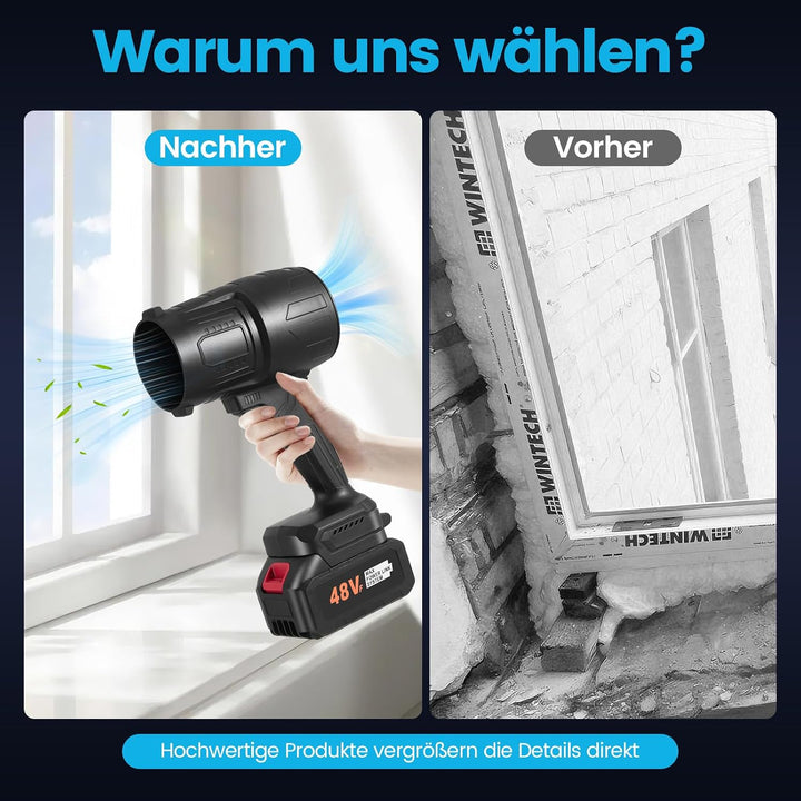 Akku Laubbläser für Makita 18V 38000 RPM Handgebläse 288km/h Turbogebläse Luftgebläse zur Auto Reini