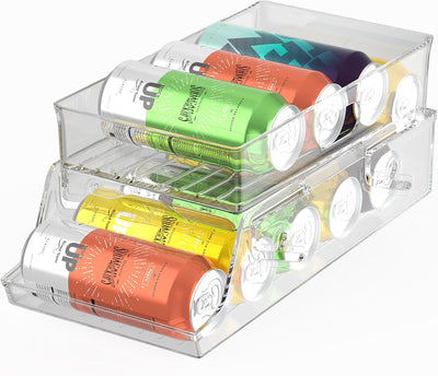 JESIFFY Dosen Organizer Dosenhalter Kühlschrank Organizer Dosen, 2 Tier Rollende Schublade Dosen Küh