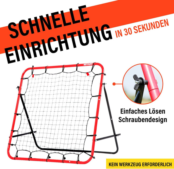 Rebounder für Fussball, 100 x 100 cm, Fussball Geschenke für alle Altersgruppen, Auch für Handball,