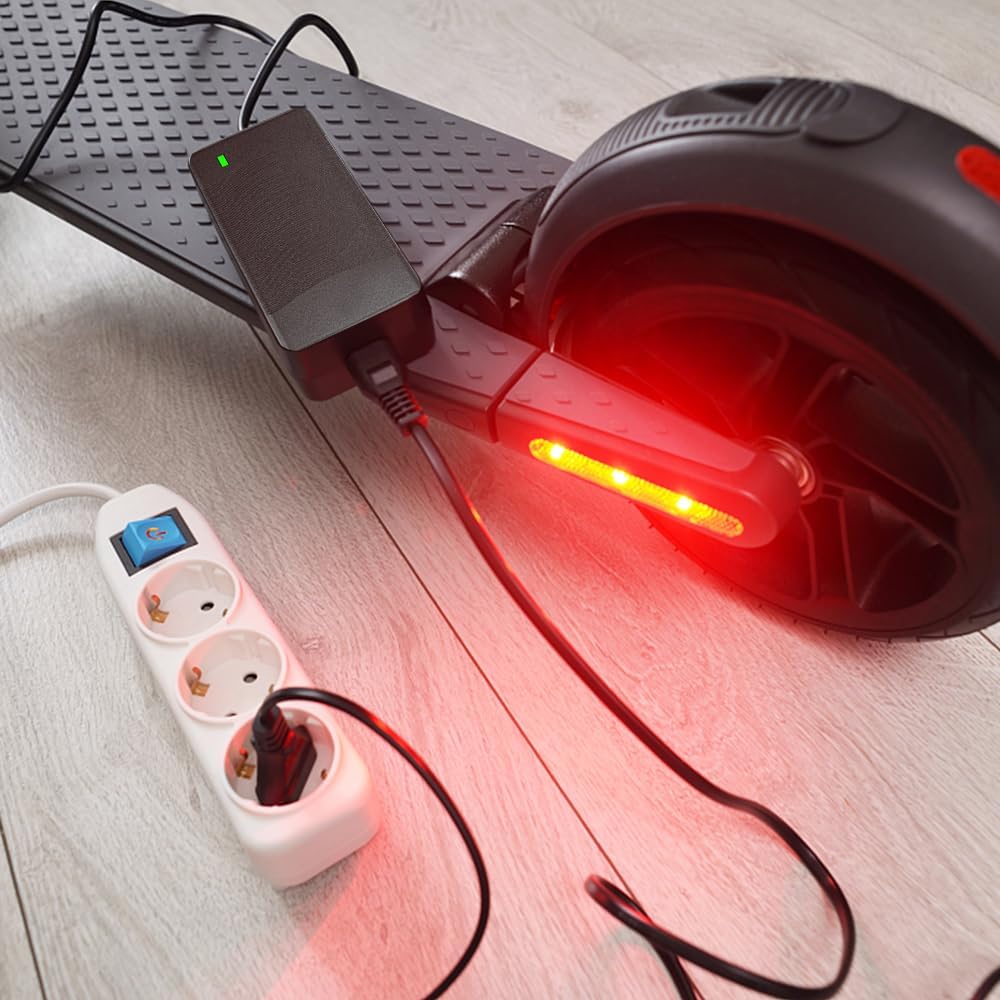 E Scooter Ladegerät für Xiaomi M365,CJBIN 42V 2A E Scooter Ladekabel, 36V Akku Netzteil Ladegerät Ad