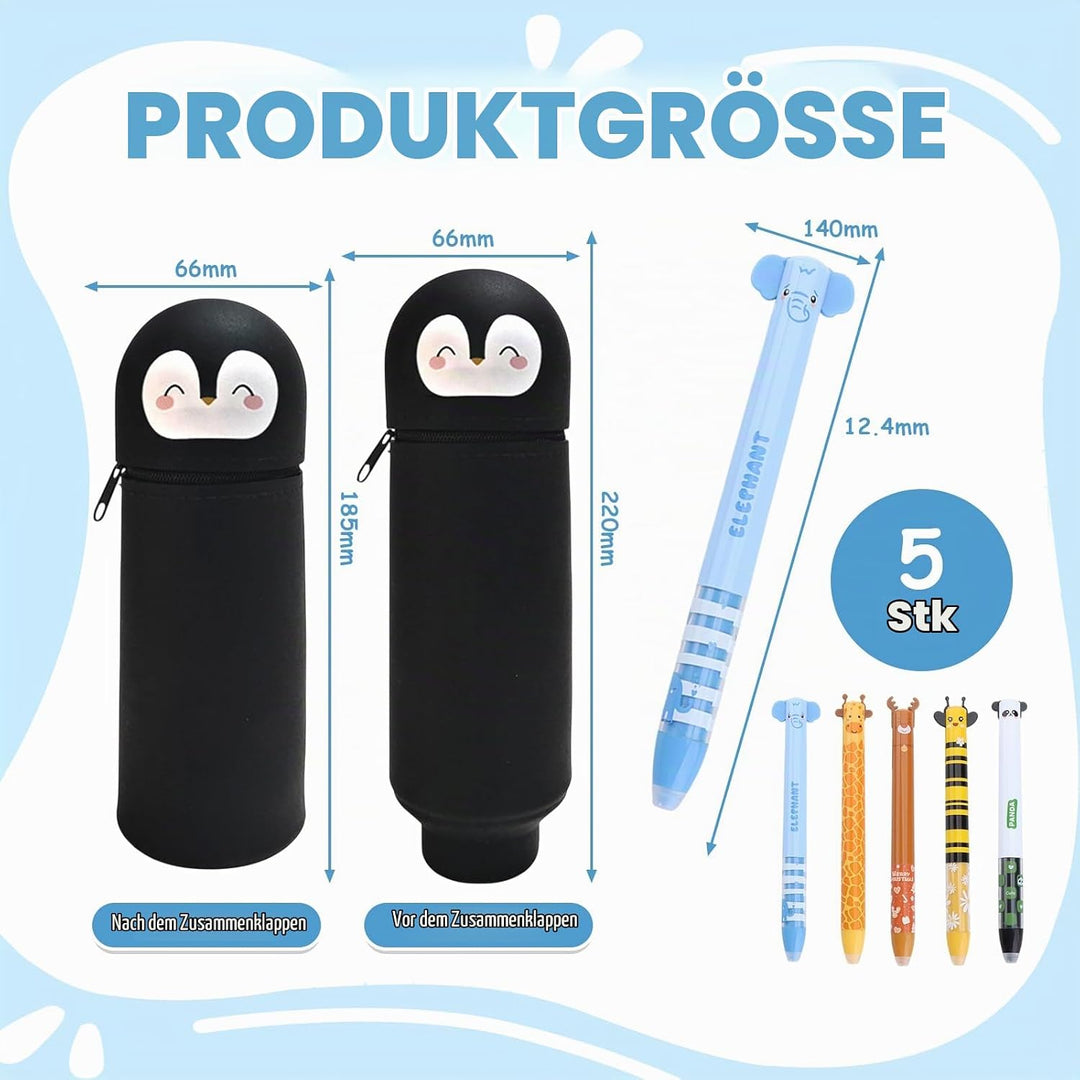 MäPpchen Pinguin FedermäPpchen Kinder Kawaii FedermäPpchen FedermäPpchen, Zweifarbige löschbare Gels