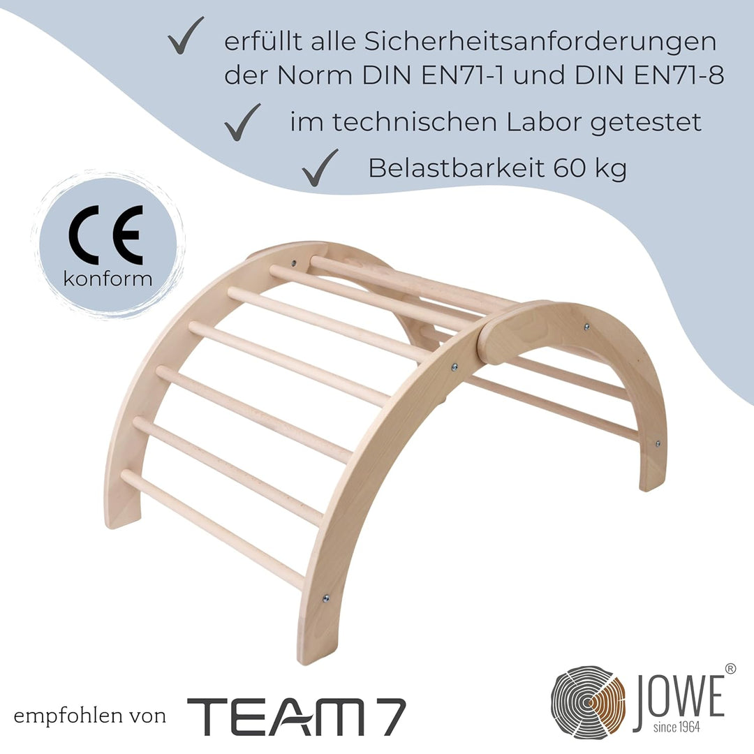 JOWE Kletterbogen aus Holz - 100% Made in Austria - Klettergerüst aus Buche massiv (nur Kletterbogen