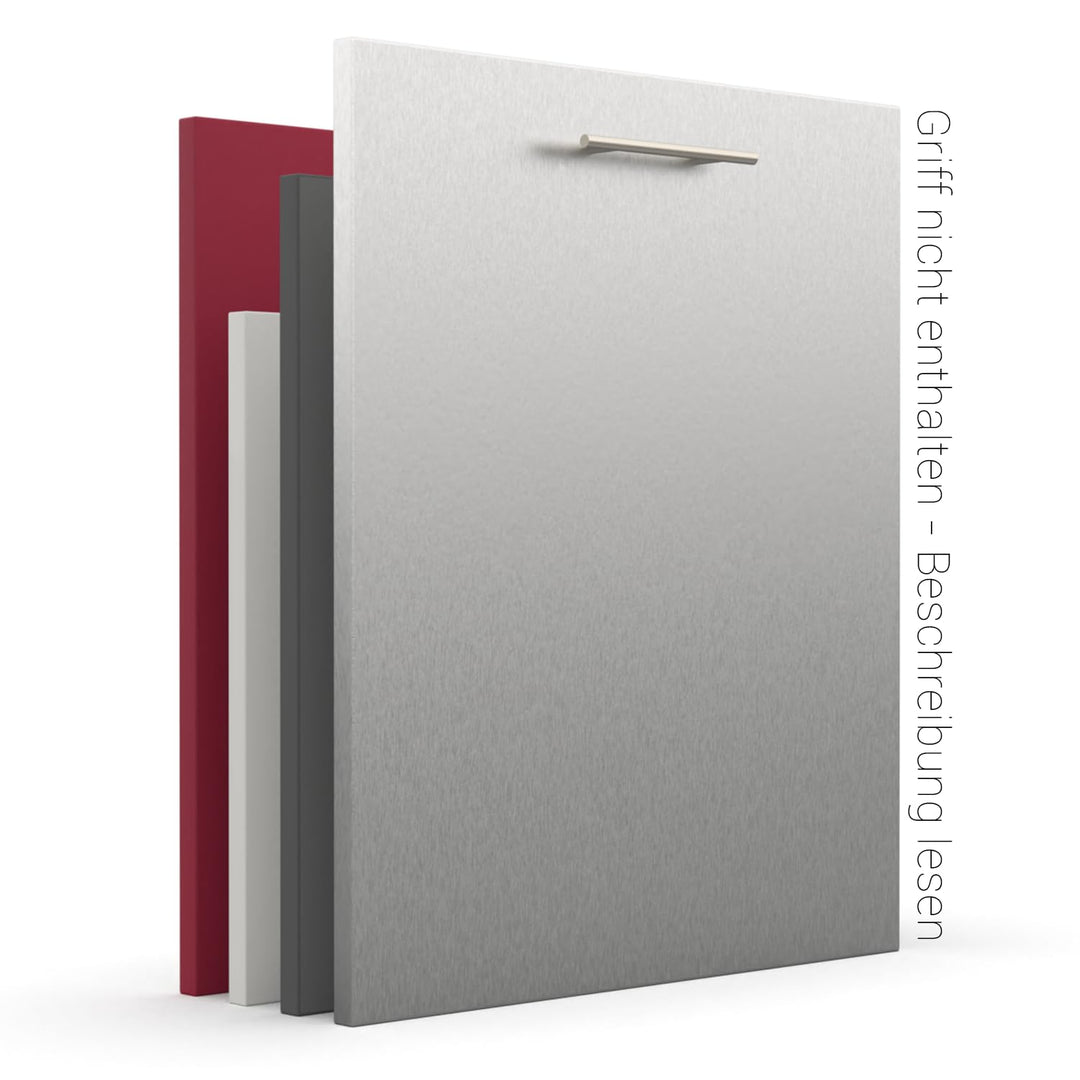 X57 Geschirrspülerfront 19mm voll-, teilintegriert und nach Mass (Edelstahl, 594x715mm)