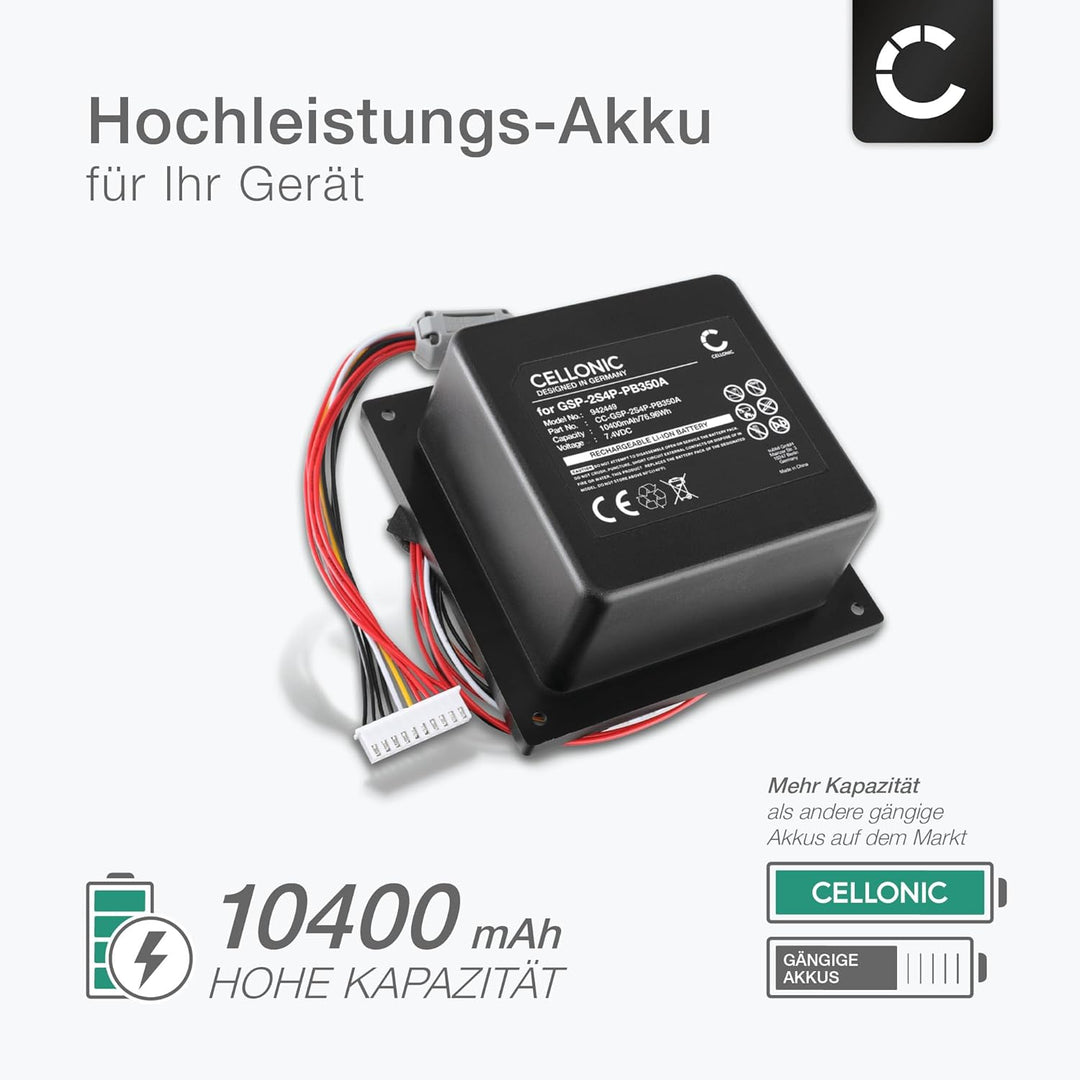 CELLONIC, Lautsprecherakku kompatibel mit JBL PartyBox 310 (10400mAh, 7.4V) Ersatzakku GSP-2S4P-PB35