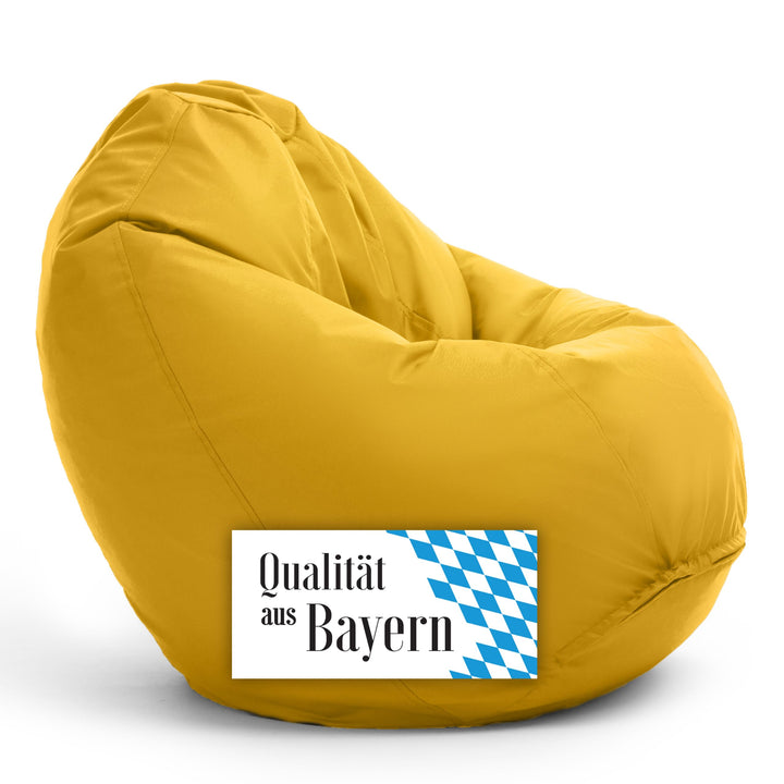Bruni Kinder-Sitzsack Classico S in Gelb – Sitzsack mit Innensack für Kinder, Abnehmbarer Bezug, leb