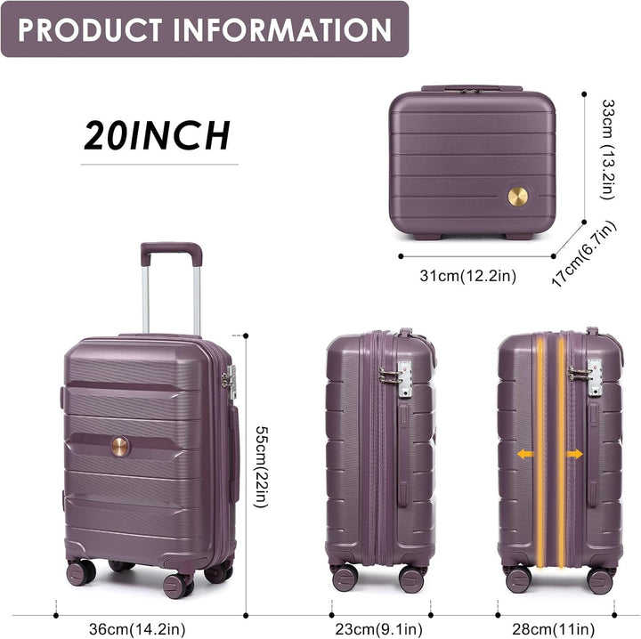 Sea choice Hartschalen Koffer Trolley Erweiterbar Kabinen Handgepäck 100% PP Leicht Reisekoffer mit