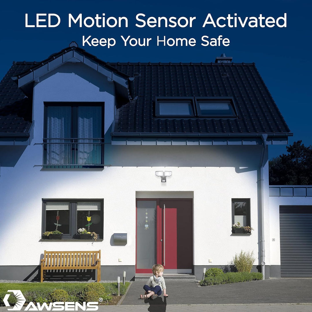 40W LED Sicherheitsleuchten Bewegungsmelder Licht Aussen 180 Grad 4000LM 5000K ETL Wasserdicht Klar