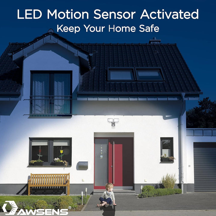 40W LED Sicherheitsleuchten Bewegungsmelder Licht Aussen 180 Grad 4000LM 5000K ETL Wasserdicht Klar