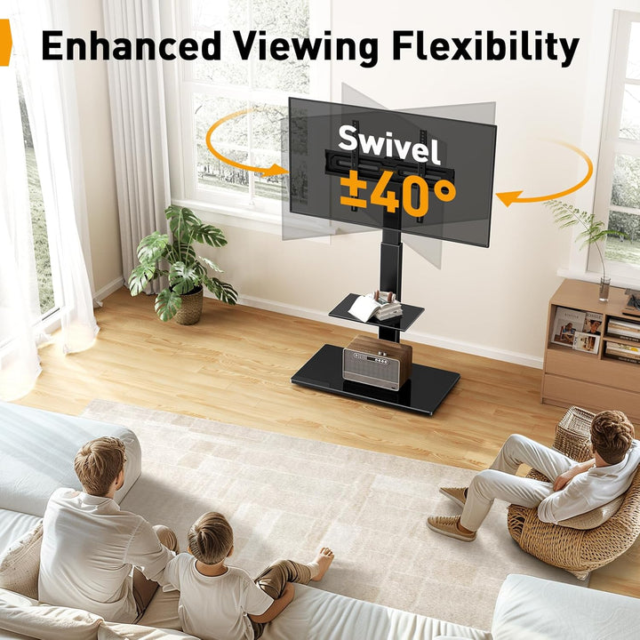 PERLEGEAR TV Ständer TV Bodenständer für 30-70 Zoll Flach & Curved Fernseher bis zu 50 KG mit Neigun