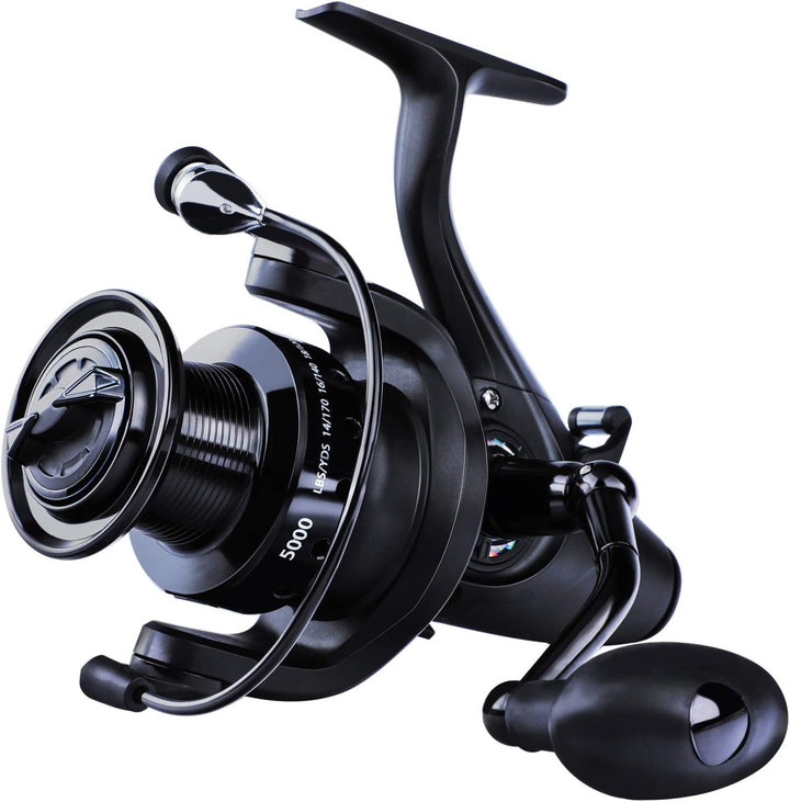 Sougayilang Karpfenrolle Ultra Smooth Powerful Spinning Angelrolle 28LBS Drag Power 12 + 1BB Metallk