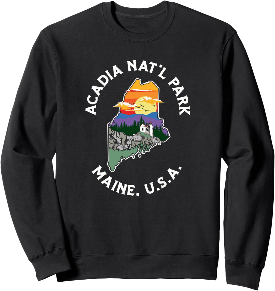 Retro Acadia National Park Maine Nature & Outside Vintage Sweatshirt